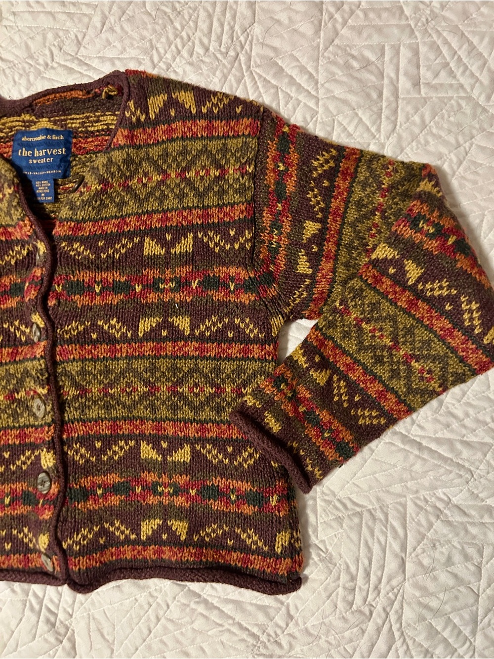 Abercrombie & Fitch "The Harvest" Fair Isle cardigan sweater - Picture 2 of 3